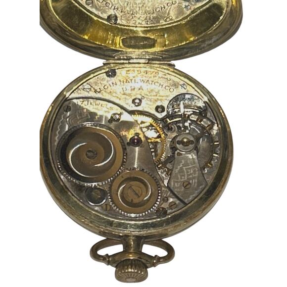 Beautiful High Grade 345 Elgin 17 Jewels 14K Gold Filled Pocket Watch 1921 - Picture 3 of 7